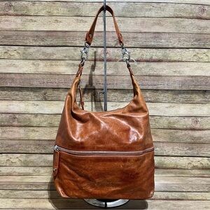 Hobo Orange Leather Hobo Bag